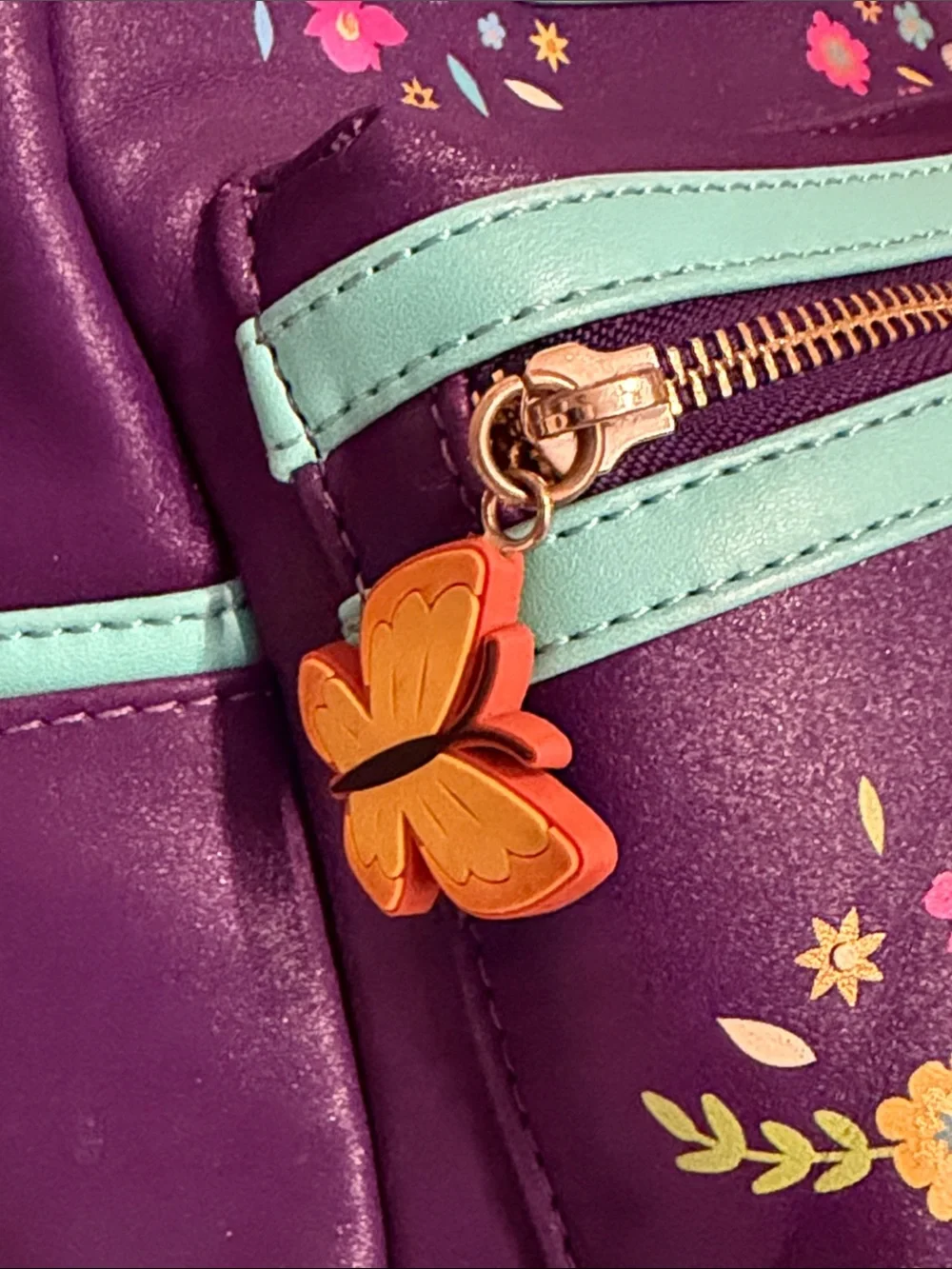 Disney Loungefly Encanto Purple Floral Mini Backpack